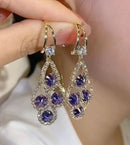 Brinco de Cascata Roxa Brilhante <strong>(COMPRE 1 PAR LEVE 2)</strong>