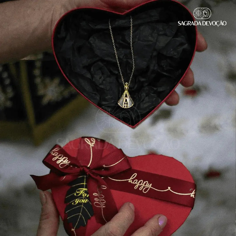 (COMPRE 1 LEVE 2) Colar Nossa Senhora Aparecida - Dupla Face com Manto de Zircônia